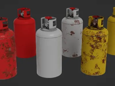 Gas tank collection Low-poly 3D model