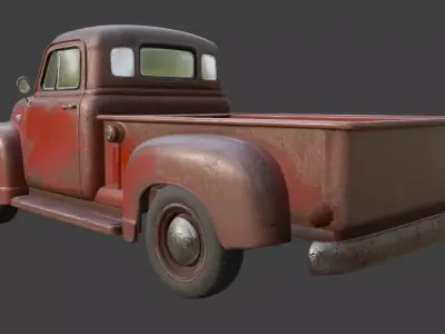 Vintage Rusty Pickup Truck 3D Model 3D model 14