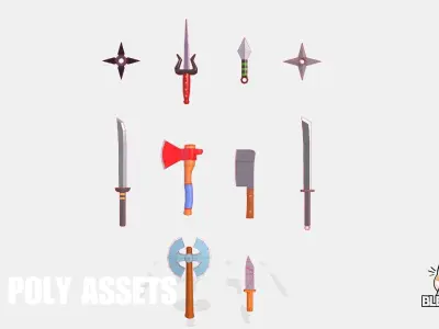 Hyper-Casual Weapons Free low-poly 3D model