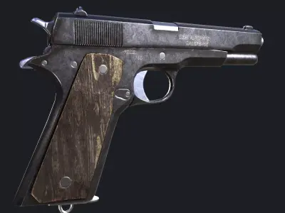 Colt 1911 Low-poly 3D model 6