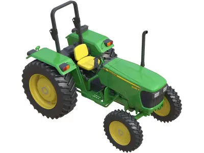 John Deere 5050D Tractor Low-poly 3D model