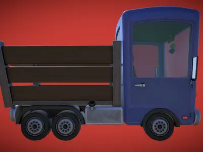 Stylized Trunk Truck Low-poly 3D model