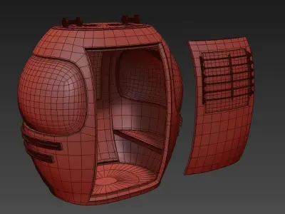 Teleferique container Low-poly 3D model