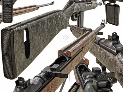 M1 Carbine Low-poly 3D model