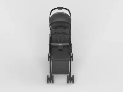 Baby stroller 3D model 3D model 7