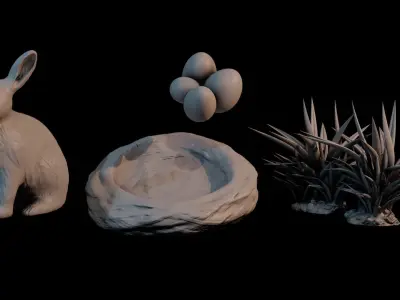 Easter basket - Osternest - 3d printable Miniature 3D model