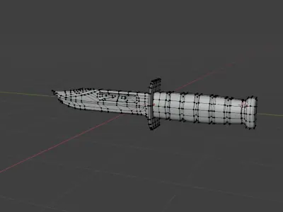 Low poly  Combat knife  Free low-poly 3D model