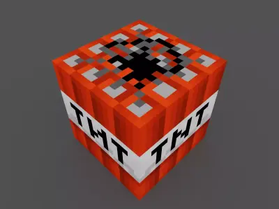 MineCraft TNT block model Low-poly 3D model