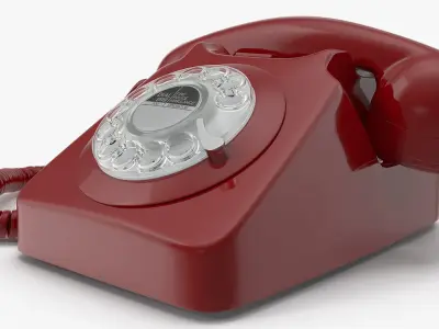 Retro Design Corded Landline Phone 3D model