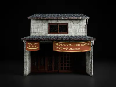 JAPANESE BUILDING PACK AND PROPS 3D Model Collection