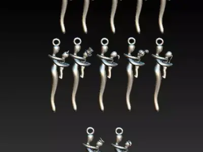 Mother Son Daughter Love Pendant 3D print model