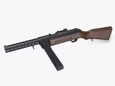 MP 28 Submachine Gun Low-poly PBR Low-poly 3D model