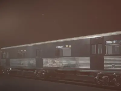Modular Train 33 Assets Low-poly 3D model
