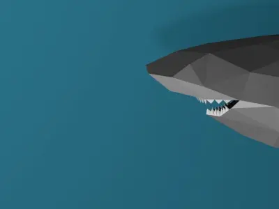 Low poly Shark Head Low-poly 3D model