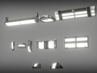 Sci-fi lights Low-poly 3D model purchase