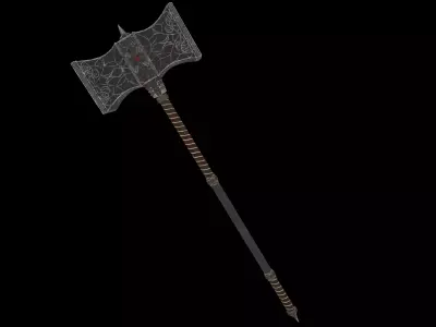 Fantasy Old Two Handed Hammer Low-poly 3D model