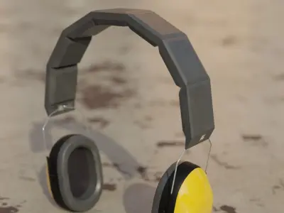 Earmuffs pair of headphones Low-poly 3D model