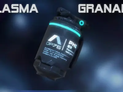 Plasma-Powered Hand Grenade Low-poly 3D model