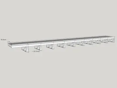 Concrete Double Track Bridge N Scale 3D print model purchase
