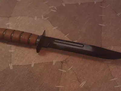 USMC KABAR Combat Knife Low-poly 3D model