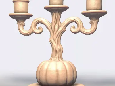 Pumpkin Candle Holder  Halloween Candelabra  3D Printable STL 3D print model
