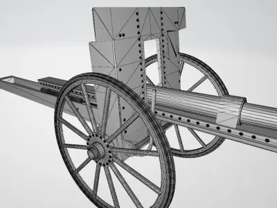 Towed Cannon Gun 3D model