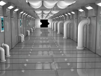 Sci Fi Corridor 3D model 164