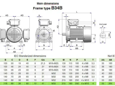 132M B34b Left IEC electric motor - 3D CAD model 3D model