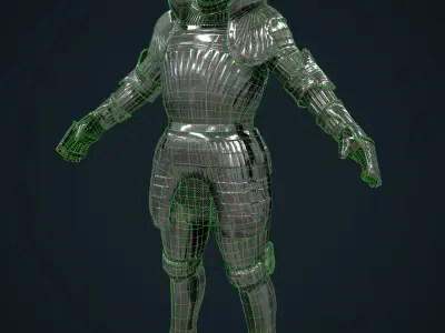 Maximilian armor Low-poly 3D model