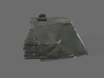 Sack Barricade Low-poly 3D model