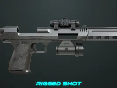 12 pistol Rigged Collection 01 All PBR Unity UE Textures 3D Model Pack