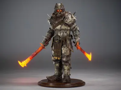 Chaos Knight Game Ready Character Low-poly 3D model
