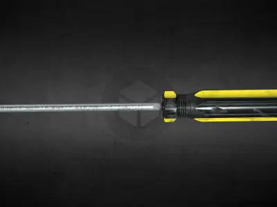 Used Phillips Crosshead ScrewDriver yellow black PBR 3D model