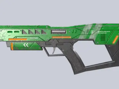Cyberpunk gun Low-poly 3D model buy