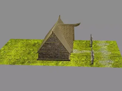Medieval Viking House 03 Game Ready Low-poly 3D Model Low-poly 3D model purchase