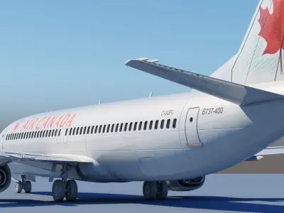 737 400 Air Canada With Interior 3D model