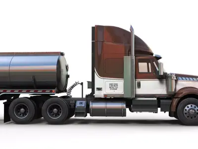 International LoneStar fuel trailer Low-poly 3D model