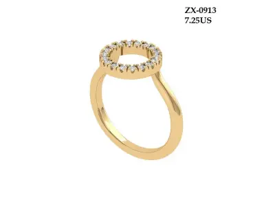 Solitaire Wedding Band 3D print model 17