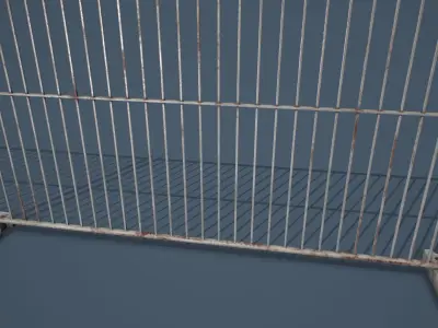 Portable Construction Fence PBR Low-poly 3D model
