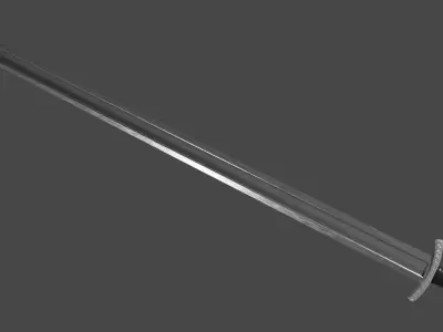 Langsax sword with Caroling handle Low-poly 3D model