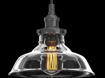 20th Century Factory Filament Clear Glass Barn Pendant 3D model