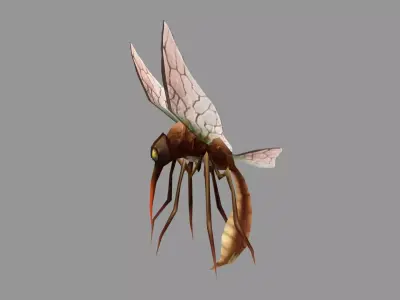 Cartoon Mosquito Monster Low-poly 3D model