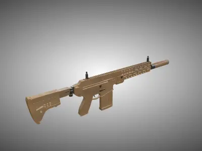 Rifle Model Low-poly 3D model