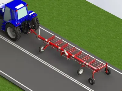 WG 0009 - Flexible tine harrow 3D model