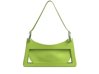 Yellowish green Leather Baguette Bag 3D model