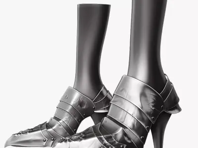  Female Knigt Foot Armor Sculpt Project 3D model