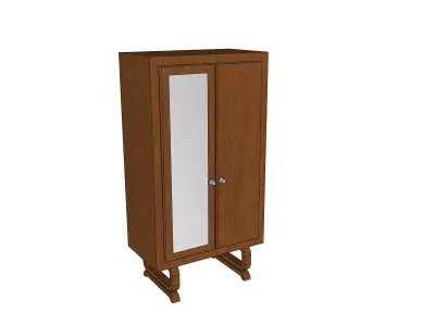 Antique Timber Wardrobe Cabinet Carpentered Craft Malaysia 3D model