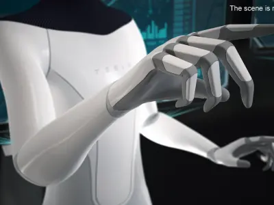Tesla Bot in Trump Cap Rigged for Cinema 4D 3D model
