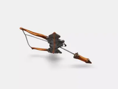 Elven Curve Bow Low-poly 3D model