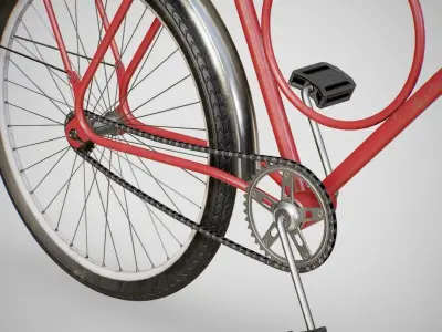 Biycle - Monark Red Low-poly 3D model